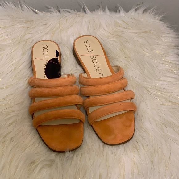 Sole Society pink slippers suede leather 9 - Picture 7 of 8
